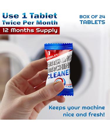 GRIME LABS Washing Machine Cleaner Tablets - Deep Clean for Front & Top Load Washers - Active Oxygen Formula for Tub Descaling & Deodorizing - Buy Online on GoSupps.com