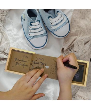 HAMUIERS Pregnancy Announcement for Grandparents  Grandparents Baby Announcement Ideas Sonogram Picture Box Wooden Keepsake Box  First Time Grandparents Gifts - Buy Online on GoSupps.com