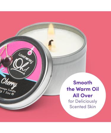 Lovehoney Oh! Cherry Massage Candle - 60g - 6 Essential Oils - Vegan Friendly - Buy Online on GoSupps.com