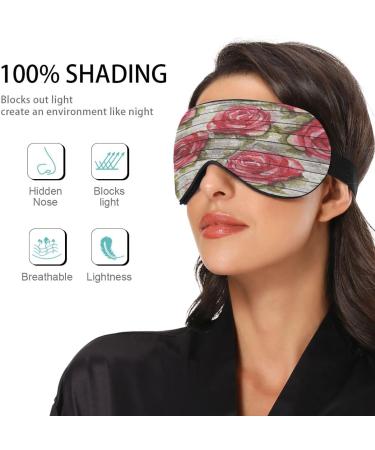 Wooden Floral Rose Sleep Mask | Soft Comfort Eye Shade Cover | Adjustable Strap for Men and Women - Buy Online on GoSupps.com
