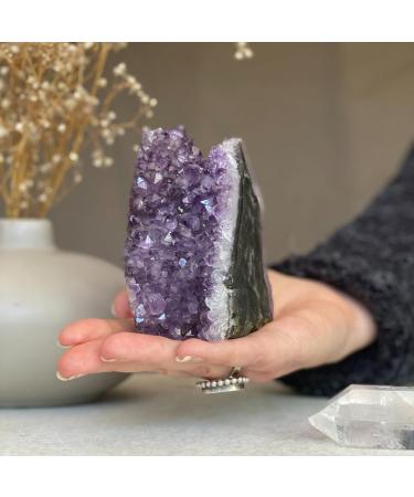Deep Purple Amethyst Geode (1-1.5 Lb) Raw Cluster Crystals - Authentic from Uruguay - Buy Online on GoSupps.com