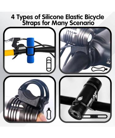 Bicycle Silicone Band Set - 14-Piece Stretch Rubber Rings for MTB | Elastic Straps for LED Light Phone & Bottle - Buy Online on GoSupps.com