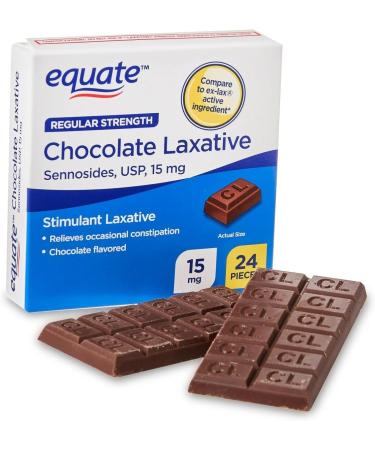 Chocolate Laxatives- Senna Laxative Chocolate 24 ct 15 mg (3 Pack) Set with Basket Goods Store - Buy Online on GoSupps.com