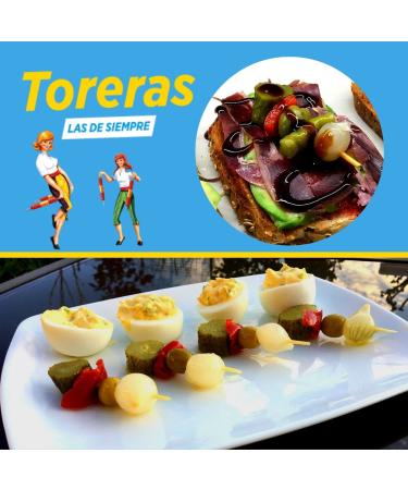 Toreras 2 Pack - Green Olives Paprika Cucumber & Onions in Vinegar | Canned Spanish Aperitif - Spice-Free Vegetables - Buy Online on GoSupps.com