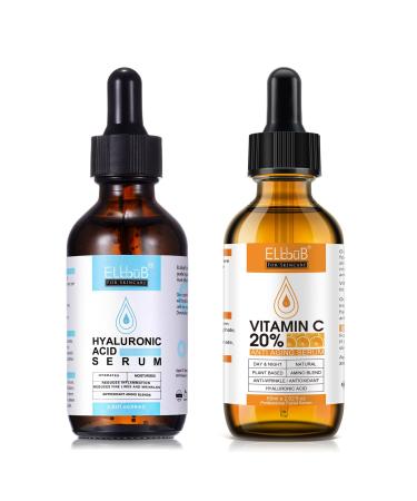 S rum la vitamine C + s rum l'acide hyaluronique anti- ge hydratant claircissant r duction des rides correcteur de points sombres soin naturel de la peau pour le visage jour et nuit