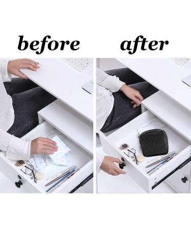 OWTING Sanitary Napkin Storage Bag | Menstrual Cup Pouch | Geometric Stitching | Small Makeup Organizer | Portable & Large Capacity | Black - Buy Online on GoSupps.com