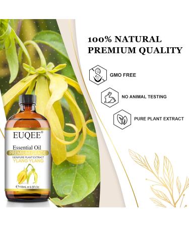 EUQEE Ylang Ylang Essential Oil 118ml - Pure Natural Diffuser Oil for Home Aromatherapy and Relaxation - Buy Online on GoSupps.com