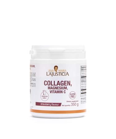 Ana Maria Lajusticia | Hydrolisate Collagen Powder with Magnesium and Vitamin C |For healthy Skin Nails Hair and Ligaments | Natural Energy Strawberry Flavour 350g