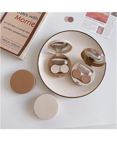 Buy Portable Khaki Contact Lens Case - 1pc Etui with Mirror | Perfect Cosmetic Storage for Lenses | International Shipping Available - Buy Online on GoSupps.com