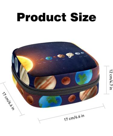 Portable Solar System Sanitary Napkin Storage Bag | Menstrual Cup Pocket with Zipper for Teens & Women - Buy Online on GoSupps.com