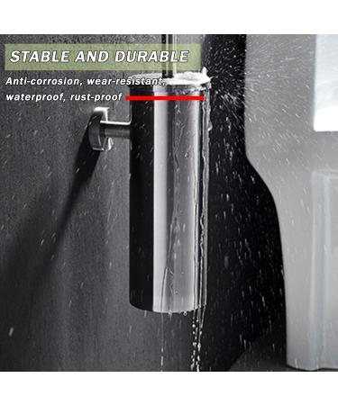 Compact Freestanding Stainless Steel Toilet Bowl Brush and Holder for Bathroom Storage and Organization - Space Saving Sturdy - Buy Online on GoSupps.com