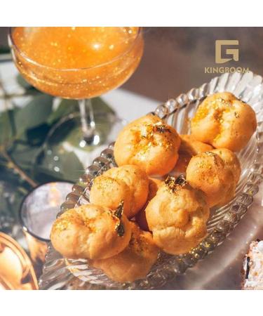 KINGBOOM 24K Edible Gold Leaf Flakes 200mg - Genuine Gold for Cakes, Drinks, Nails - Decorate in Style! - Buy Online on GoSupps.com