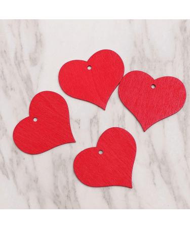 Yousiliang 100 Wooden Heart Slices - Handmade Red Heart-Shaped Pendants for DIY Crafts Wedding Decor & Tinkering - Buy Online on GoSupps.com