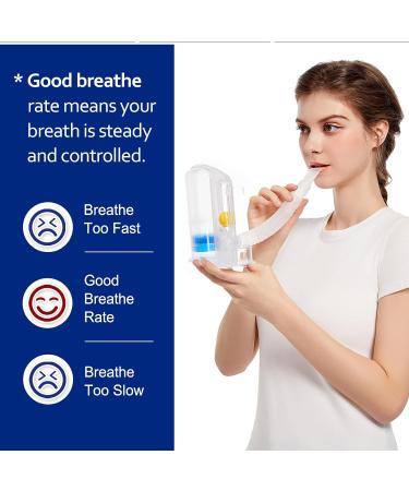 Lung Exerciser Device - 6000ML Breathing Trainer with Flow Rate & Scale Indicator for Improved Lung Health - Buy Online on GoSupps.com