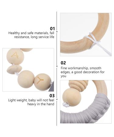 ABOOFAN 12 Pcs Baby Gym Wooden Teething Toys Set - Grey Wood Rings - 28x8cm - Baby Wood Toys - Buy Online on GoSupps.com