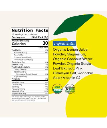 GOODONYA Organic Hydration Electrolyte Powder 20 Servings & Stick Packs 12ct | Lemon, Plant-Based - Buy Online on GoSupps.com