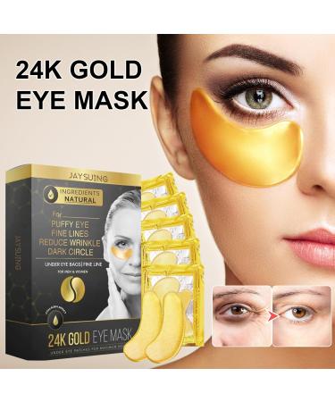 Under Eye Masks - 5pairs 24K Under Eye Patches - Eye Masks Skincare for Puffy Eyes Dark Circles Bags Gold Eye Pads Anti-Aging Hyaluronic Acid Moisturiser Remove Eye Bags Hydrating - Buy Online on GoSupps.com