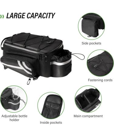 Frephy 14.5L Waterproof Bike Rear Rack Bag with Rain Cover - Ideal for Commuter and Trekking Bikes - Buy Online on GoSupps.com
