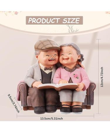 Loving Elderly Couple Figurines - Resin Grandparents Statue for Wedding Anniversary & Home Decor (Reading Style) - Buy Online on GoSupps.com