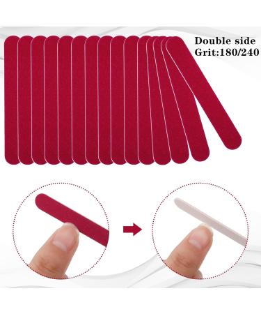 Rosewinec 100 Pcs Professional Care Nail Files - Double-Sided Disposable Red & White Mini Nail Files for Salon & Home Use - Buy Online on GoSupps.com