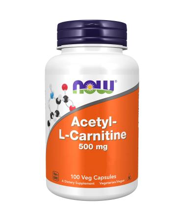 Now Foods Acetyl-L-Carnitine 500mg 100 Vegan Capsules Lab-Tested Amino Acid Gluten Free SOYA Free Vegetarian