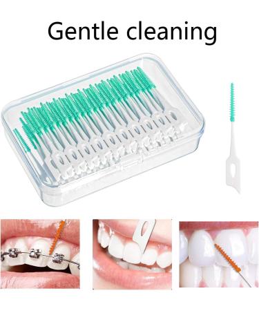 200 Extra Soft Interdental Brushes - Portable Dental Cleaning Tool for Effective Oral Care - Green - Buy Online on GoSupps.com
