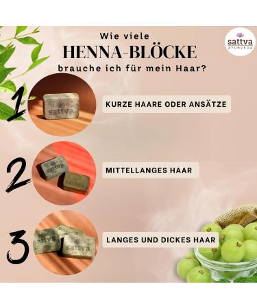 Sattva Ayurveda - Natural Hair Colour in Henna Block Dark Brown - Revolutionary Formula with Oils Organic Hair Colour Brown ECOCERT - Regenerating Plant Hair Colour Brown - 3 Blocks of 80 g - Buy Online on GoSupps.com