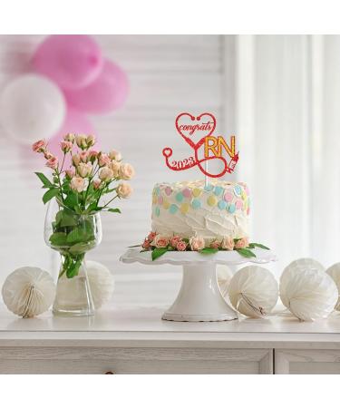 Tenhaisi Red & Gold Glitter Congrats RN Cake Topper 2024 Graduation Party Decoration for Nurse Congrats Nurse Grad Sign Cake Decor Nursing/Medical School Survivor Graduation Party Supplies - Buy Online on GoSupps.com