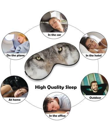 Wolf Big Face Sleep Mask Eye Cover for Sleeping Blindfold with Adjustable Strap Blocks Light Night Travel Nap for Men Women - Buy Online on GoSupps.com
