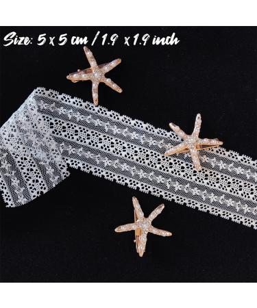 3 Pcs Starfish Hair Clip Set - Perfect Bridal & Flower Girl Wedding Accessories - Buy Online on GoSupps.com