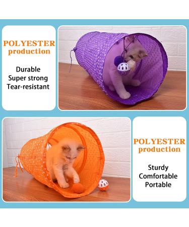 Pet Tunnel Tube Toy Orange Foldable Cat Dog Play Interactive Training Puppy Outdoor Indoor Supplies - Buy Online on GoSupps.com