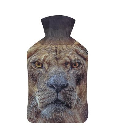 Leopard Hot Water Bottle With Cover Plush Bed Bottle Hand Warmer For Adults And Children 26.5X15.3cm