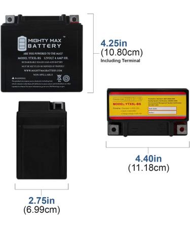 Mighty Max Battery YTX5L-BS - High-Performance ATV Battery Replacement for Kawasaki KFX90 (07-09) - International Shipping Available - Buy Online on GoSupps.com
