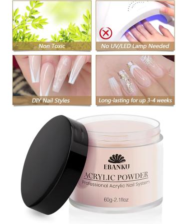 EBANKU Pink Nude Acrylic Powder Set 2 Colors Acrylic Nail Powder Professional Acrylic Powder for Nail Acrylic Extension Nail Carving Long-Lasting No Nail Lamp Needed - Buy Online on GoSupps.com
