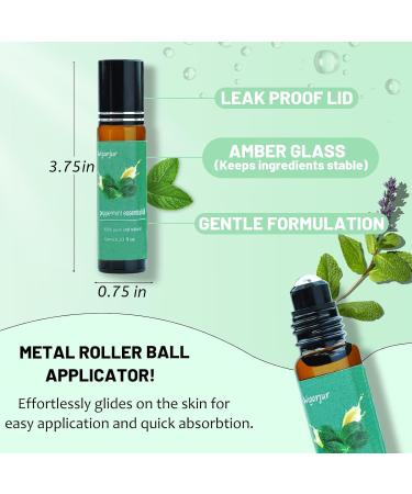 Organic Peppermint Essential Oil Roll-On 2 Pack | Fresh Minty Fragrance | Natural Rosemary & Geranium Oils | 10ml Each | International Shipping - Buy Online on GoSupps.com