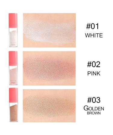 Boobeen Highlighter Powder Makeup - Shimmer Face Brightener with Sponge Head - Glitter Contour Powder for Face & Body - Natural White Highlighter - Buy Online on GoSupps.com