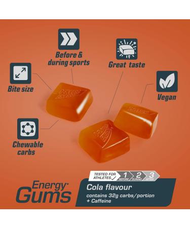Dextro Energy Cola + Caffeine Energy Gums - Pocket Size for Active Lifestyle | Vegan | 8 x 45g - Buy Online on GoSupps.com