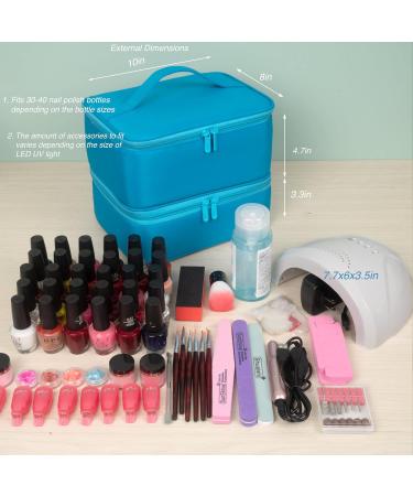 ButterFox Nail Polish Carrying Case - Sky Blue | Organize 60-70 Bottles | Manicure Accessories Storage Bag - Buy Online on GoSupps.com