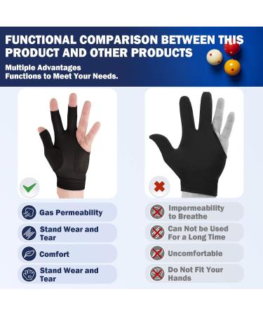 Animsword Billiard Gloves - Breathable & Comfortable Left/Right Hand L Red - GetaWay Solids for Billiards Convenient & Stylish - Buy Online on GoSupps.com