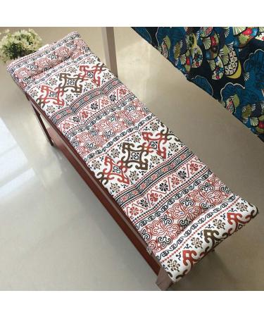 Comfortable 2 or 3 Seater Bench Mat Non-Slip Garden Bench Cushion with Fixing Ties Stylish Beautiful Printed Seat Cushion for Garden Chair