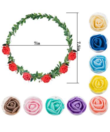 20-Piece Cosweet Flower Wreath Headband Set for Women & Girls - Multicolor Wedding & Festival Hair Garland Bulk Pack - Buy Online on GoSupps.com