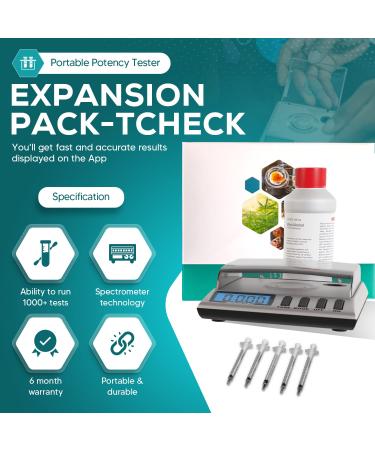 tCheck 2 Expansion Pack for App Controlled Home Potency Tester - Test Flowers & Oils | 10 Tests | Includes Everything Needed | Expansion Pack Only - Buy Online on GoSupps.com