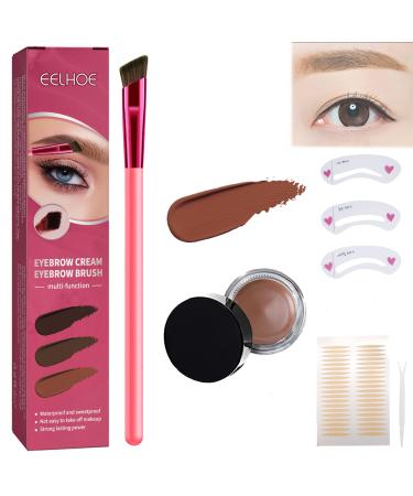 Home Eyebrow Care Kit 4D Laminated Anjoize - Eyebrow Brush 4D Laminated Brow Home-Grooming Kit Fine-Stroke Long Lasting Waterproof and Smudge-Proof with Starter Tools (1PC Light Brown) 1PC Light Brown