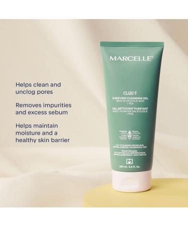 Marcelle Clari-T Purifying Cleansing Gel with 1% Salicylic Acid + PCA Facial Cleanser Clarifying & Exfoliating Vegan Cruelty-Free Hypoallergenic Fragrance-Free Non-Comedogenic 200 mL - Buy Online on GoSupps.com