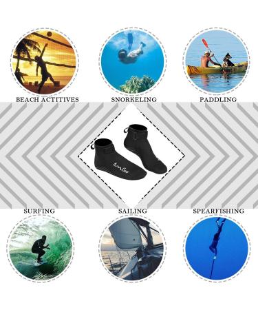 Water Socks 3mm Neoprene Beach Booties Anti-Slip Fin Swim Shoes - Men 8-9, Women 9-10 - Ideal for Water Sports & Outdoor Activities - Buy Online on GoSupps.com