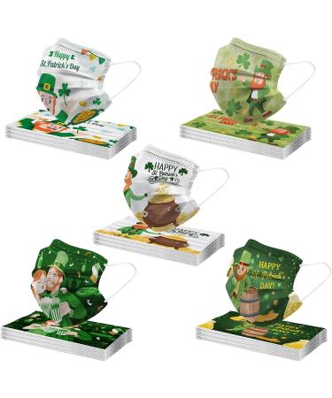 50PCS St Patricks Day Disposable Face_M sks for Adults 3-Layer Breathable Protection Holiday Party Decorations for Women Men - Buy Online on GoSupps.com