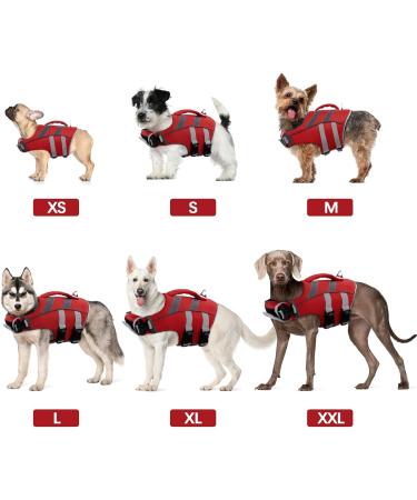 Buy Dog Life Jacket - Adjustable Float Coat for Swimming Surfing & Boating | Durable Pet Lifesaver in Red (M) - Buy Online on GoSupps.com