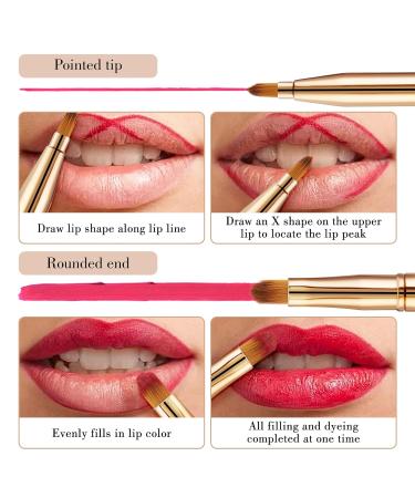 Double-Ended Lip & Eyeliner Brush Set - 2-Piece Travel Makeup Brushes for Lipstick & Concealer - Buy Online on GoSupps.com