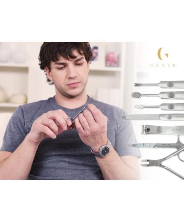 GENTS Manicure Set - 14 Piece Professional Grooming Kit for Men & Women - Stainless Steel Tools for Nail and Foot Care - Buy Online on GoSupps.com