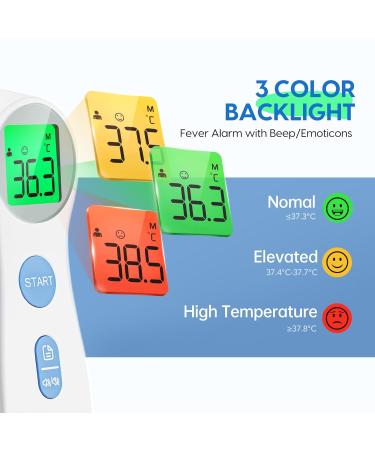 Baby Forehead Thermometer Fast and Accurate Reading Non-Contact Digital Fever Thermometer Color Coded Alert Display Infra - Buy Online on GoSupps.com
